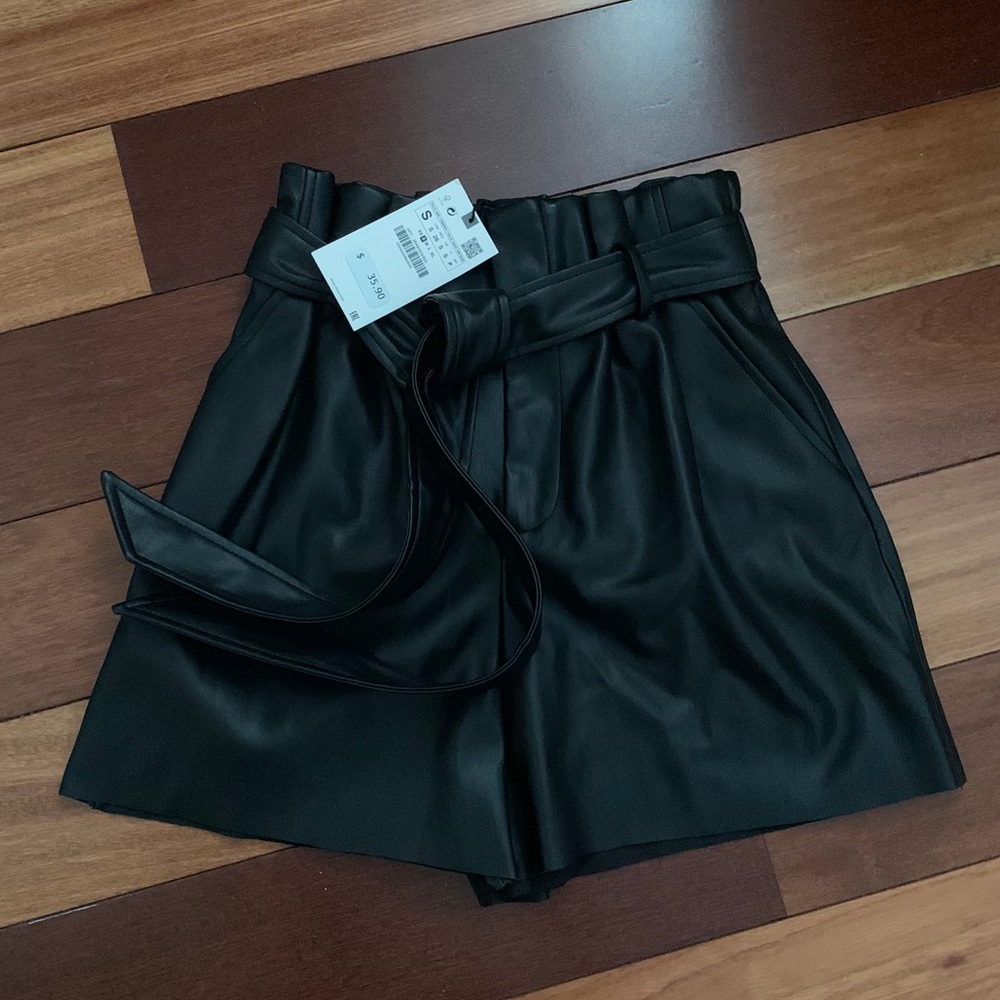 Zara Faux Leather Shorts